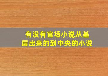 有没有官场小说从基层出来的到中央的小说