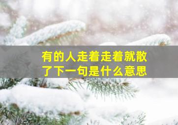 有的人走着走着就散了下一句是什么意思