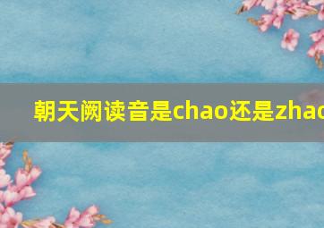 朝天阙读音是chao还是zhao