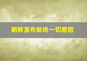 朝鲜宣布断绝一切原因