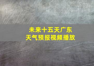 未来十五天广东天气预报视频播放