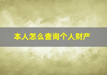 本人怎么查询个人财产