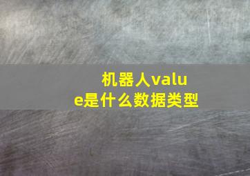 机器人value是什么数据类型