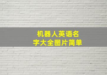 机器人英语名字大全图片简单