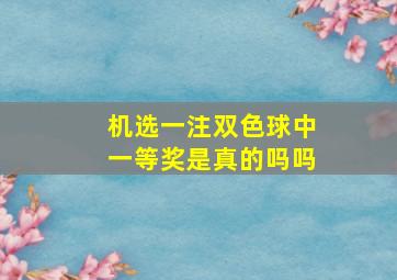 机选一注双色球中一等奖是真的吗吗