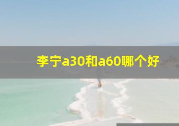 李宁a30和a60哪个好