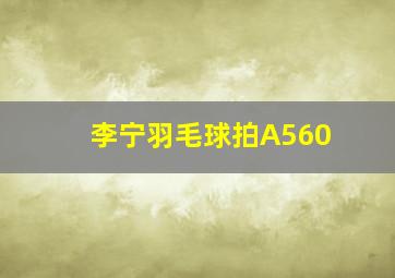 李宁羽毛球拍A560