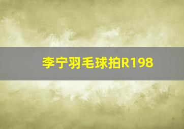 李宁羽毛球拍R198