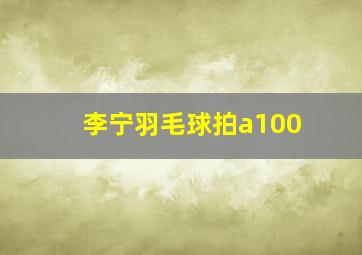 李宁羽毛球拍a100