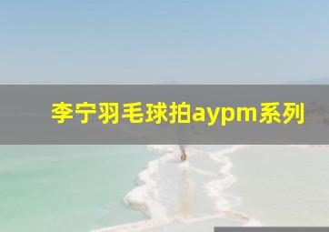 李宁羽毛球拍aypm系列