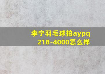 李宁羽毛球拍aypq218-4000怎么样