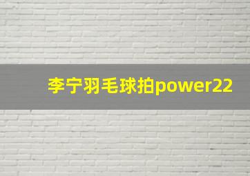 李宁羽毛球拍power22