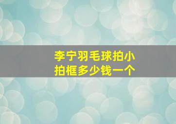 李宁羽毛球拍小拍框多少钱一个