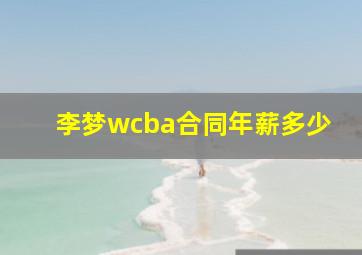 李梦wcba合同年薪多少