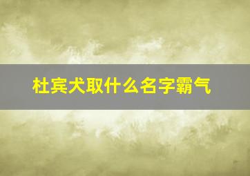 杜宾犬取什么名字霸气