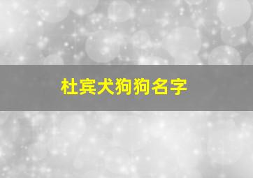 杜宾犬狗狗名字