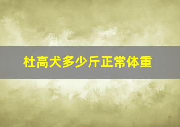 杜高犬多少斤正常体重