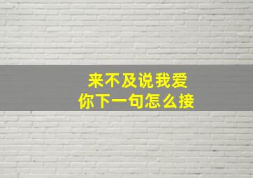 来不及说我爱你下一句怎么接