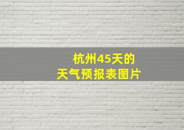 杭州45天的天气预报表图片