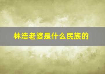 林浩老婆是什么民族的