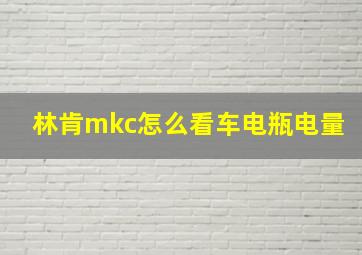 林肯mkc怎么看车电瓶电量