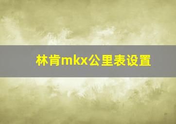 林肯mkx公里表设置