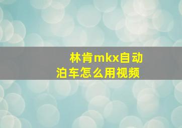 林肯mkx自动泊车怎么用视频