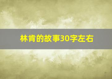 林肯的故事30字左右