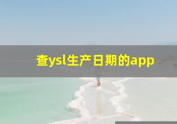 查ysl生产日期的app