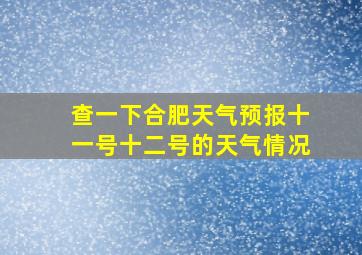 查一下合肥天气预报十一号十二号的天气情况