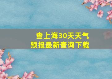 查上海30天天气预报最新查询下载