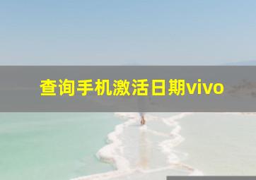 查询手机激活日期vivo