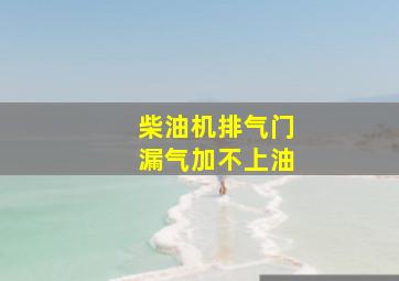 柴油机排气门漏气加不上油