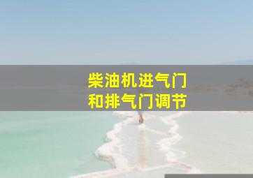 柴油机进气门和排气门调节