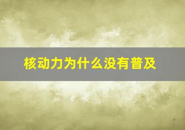 核动力为什么没有普及