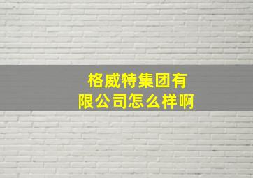 格威特集团有限公司怎么样啊