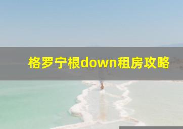 格罗宁根down租房攻略