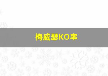 梅威瑟KO率