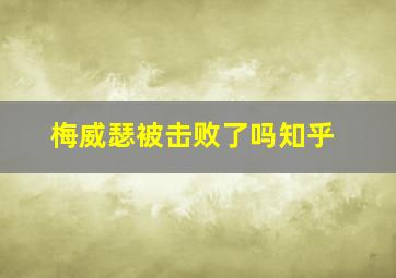 梅威瑟被击败了吗知乎