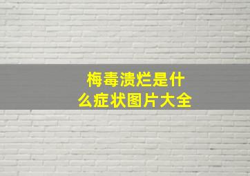 梅毒溃烂是什么症状图片大全