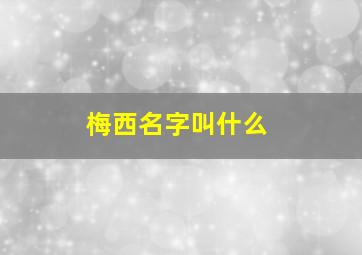 梅西名字叫什么