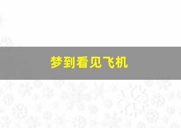 梦到看见飞机