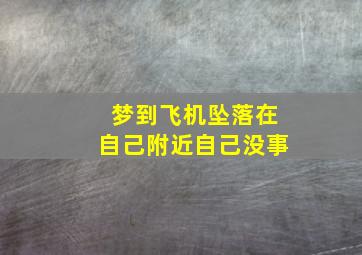 梦到飞机坠落在自己附近自己没事