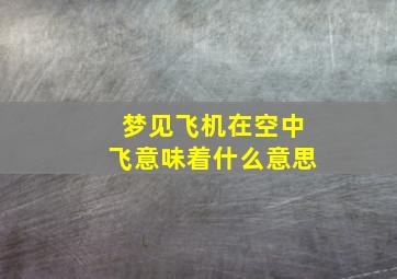 梦见飞机在空中飞意味着什么意思