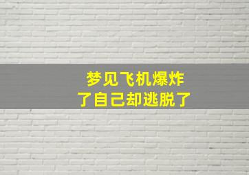 梦见飞机爆炸了自己却逃脱了