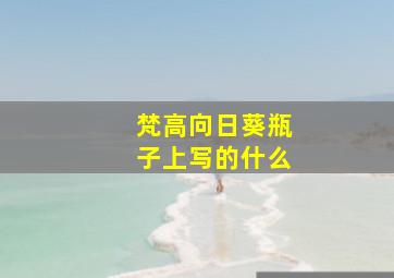 梵高向日葵瓶子上写的什么