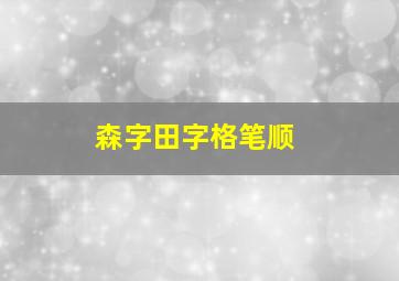 森字田字格笔顺