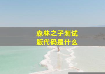 森林之子测试版代码是什么