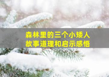 森林里的三个小矮人故事道理和启示感悟