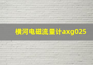 横河电磁流量计axg025